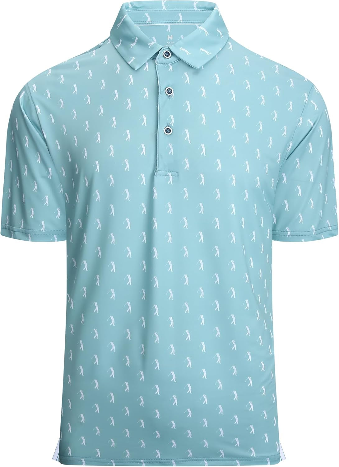 Esabel.C Golf Shirts for Men Dry Fit Performance Short Sleeve Print Moisture Wicking Collared Shirt