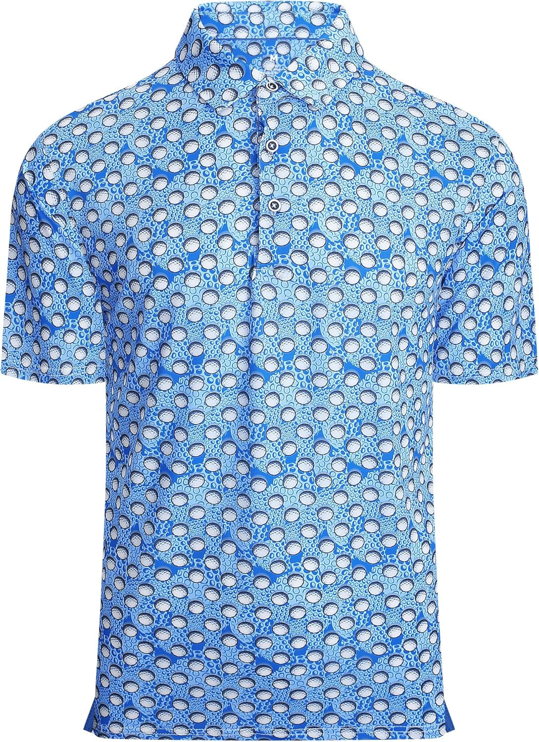 Esabel.C Golf Shirts for Men Dry Fit Performance Short Sleeve Print Moisture Wicking Collared Shirt