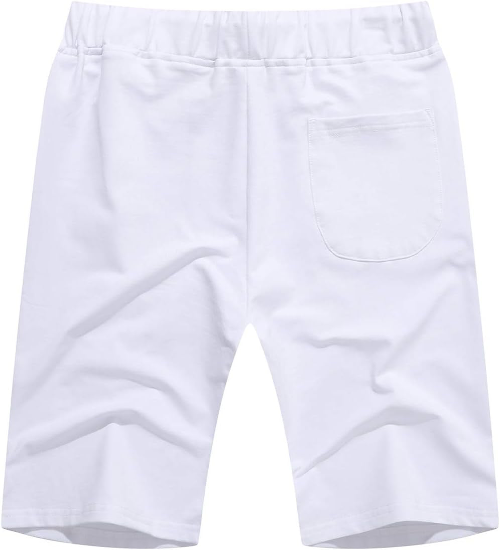 Boisouey Mens Shorts Casual Drawstring Zipper Pockets Elastic Waist