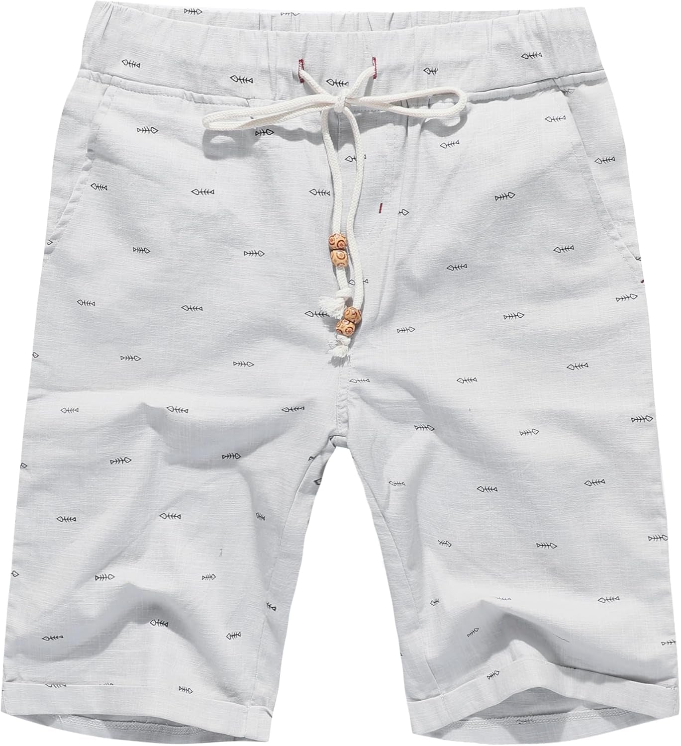 Boisouey Men'S Linen Casual Classic Fit Short Summer Beach Shorts
