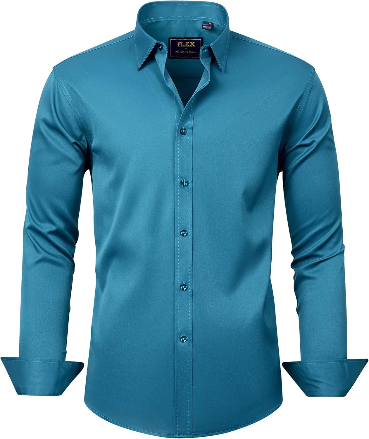 J.VER Men'S Dress Shirts Solid Long Sleeve Stretch Wrinkle-Free Formal Shirt Business Casual Button down Shirts