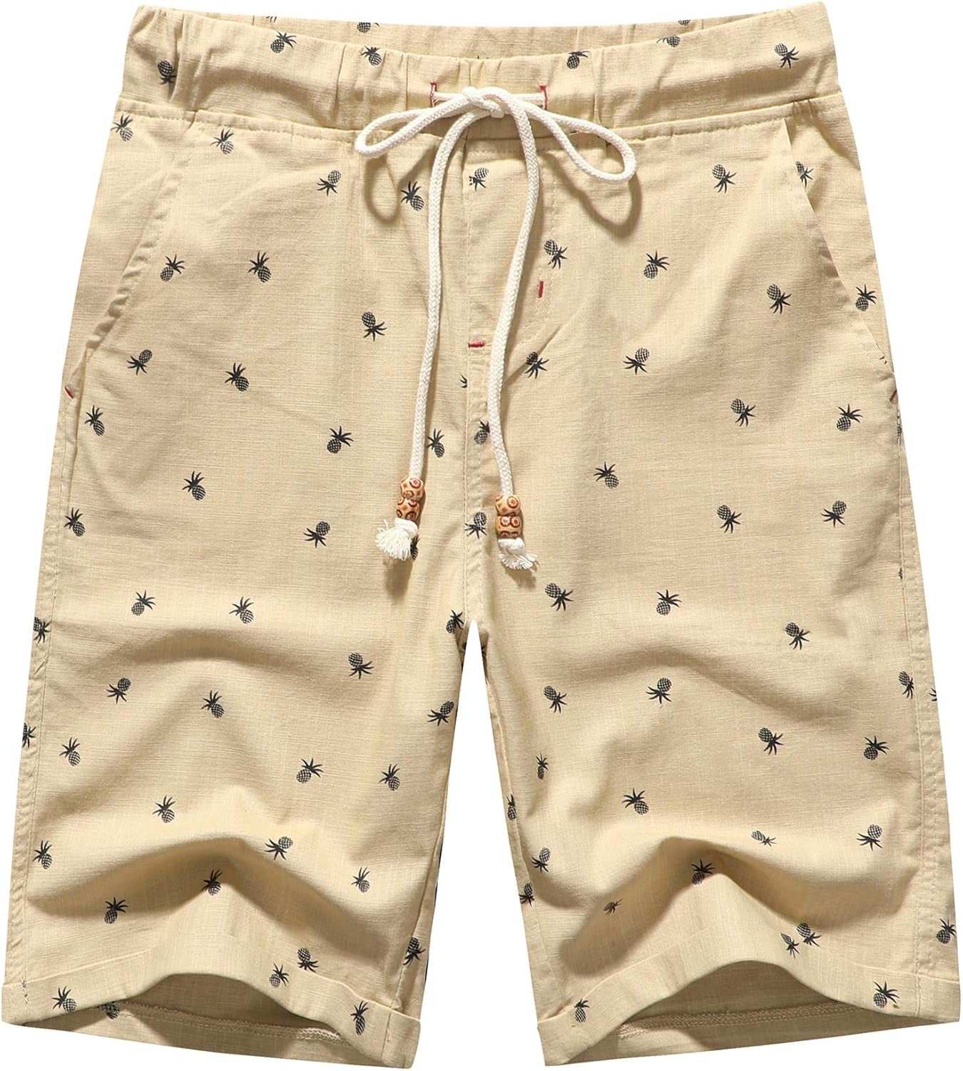 Boisouey Men'S Linen Casual Classic Fit Short Summer Beach Shorts