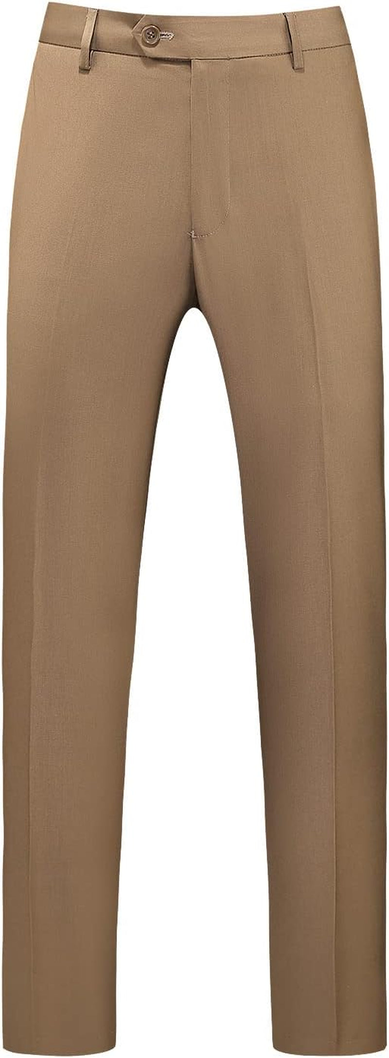 MOGU Mens Front Flat Casual Dress Pants Slim Fit