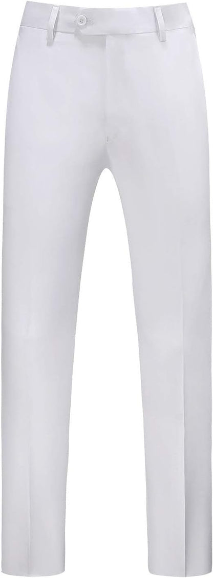 MOGU Mens Front Flat Casual Dress Pants Slim Fit
