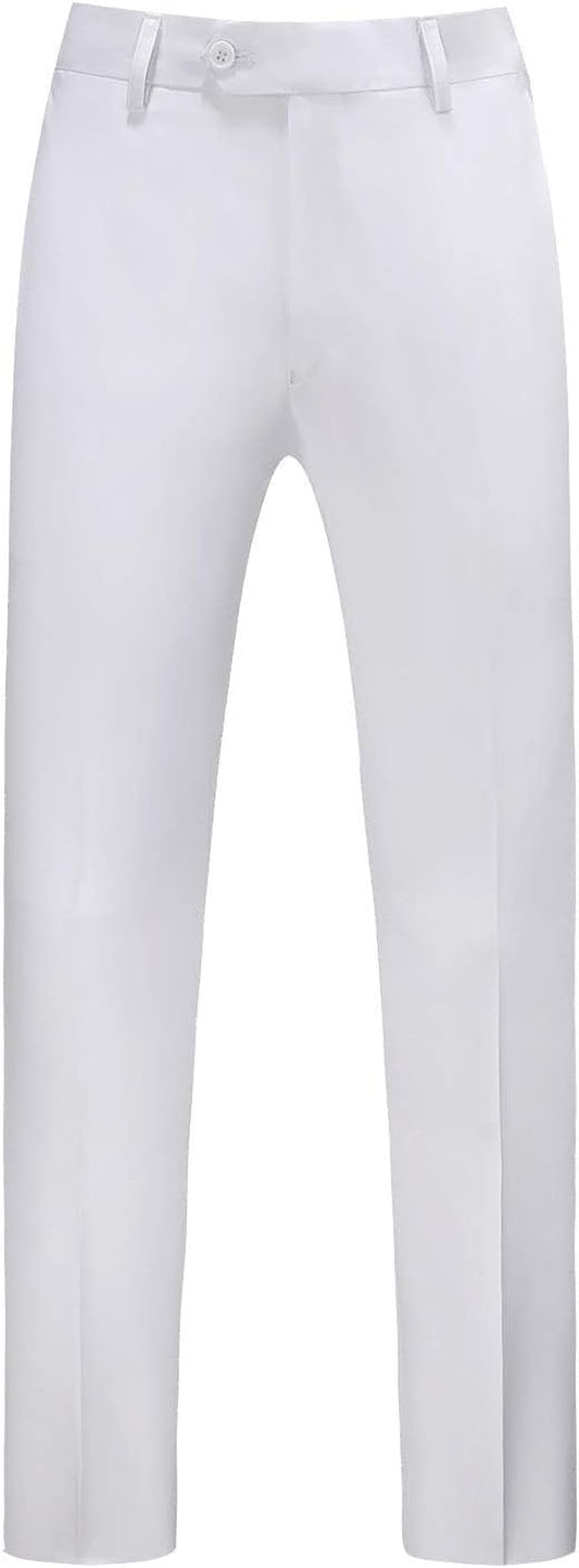 MOGU Mens Front Flat Casual Dress Pants Slim Fit