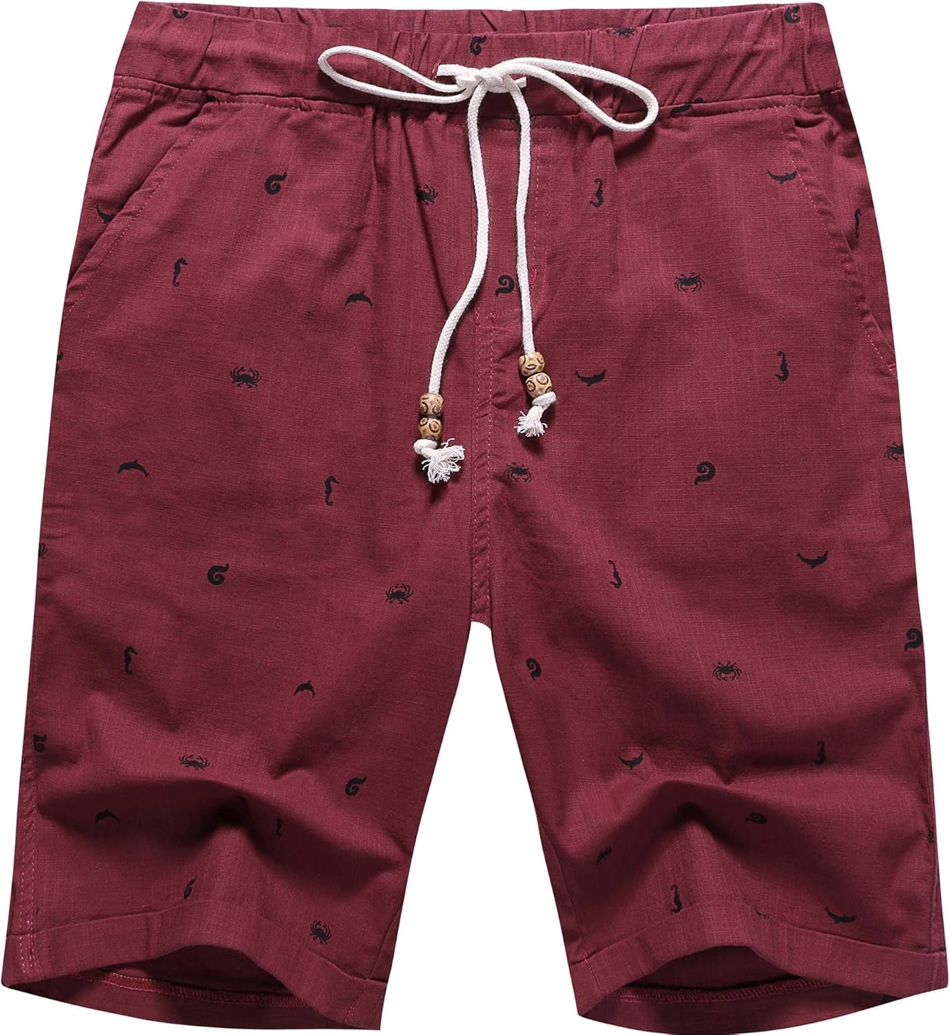 Boisouey Men'S Linen Casual Classic Fit Short Summer Beach Shorts