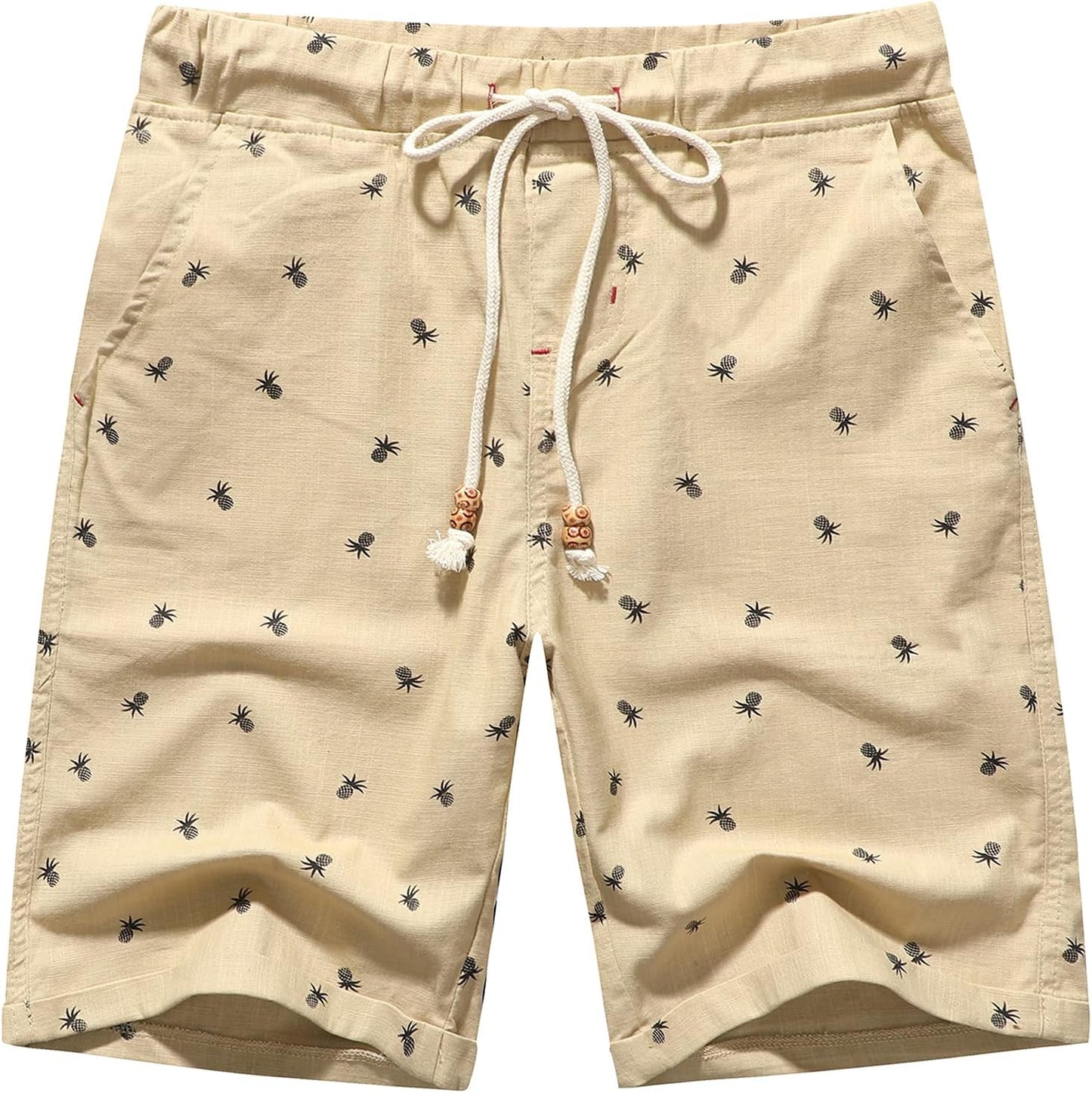 Janmid Men'S Linen Shorts Casual Drawstring Summer Beach Shorts for Men