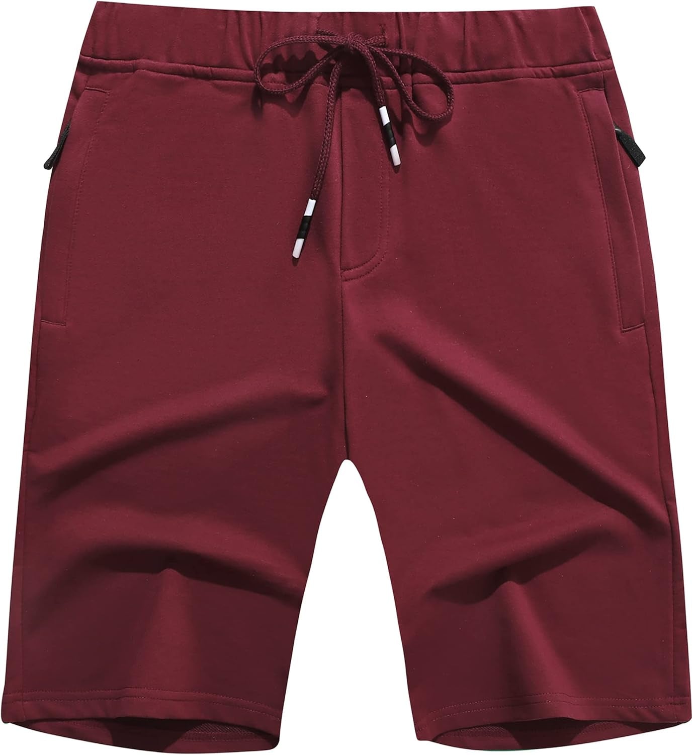Boisouey Mens Shorts Casual Drawstring Zipper Pockets Elastic Waist