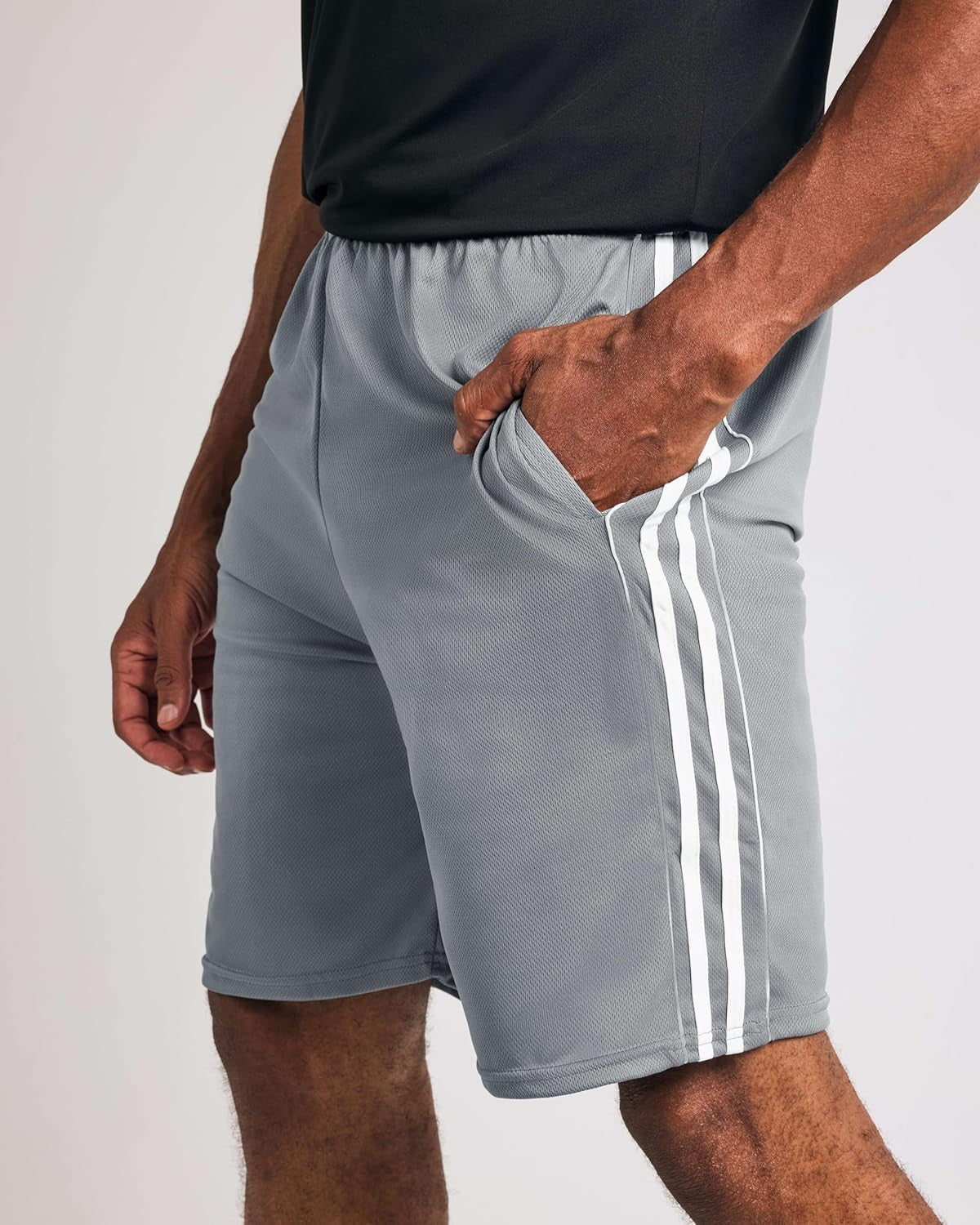 Real Essentials: Men’S 5 Pack 9" Mesh Shorts – Athletic Gym, Workout, Basketball, Running, Casual Lounge Activewear Pockets
