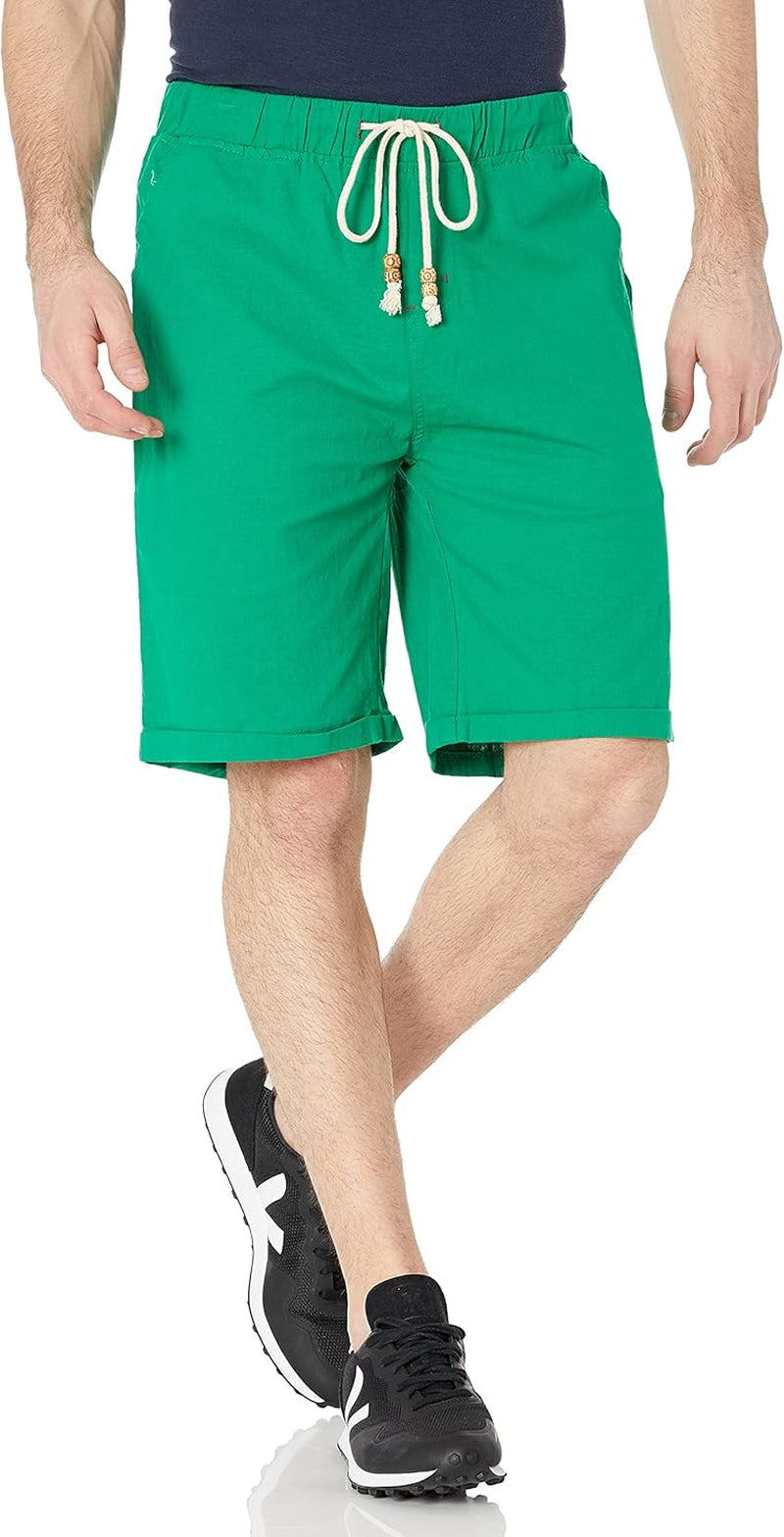 Janmid Men'S Linen Shorts Casual Drawstring Summer Beach Shorts for Men