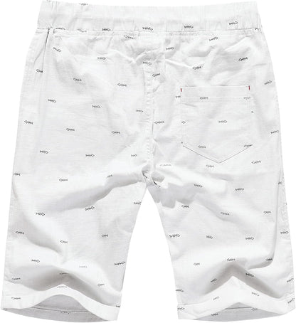 Janmid Men'S Linen Shorts Casual Drawstring Summer Beach Shorts for Men