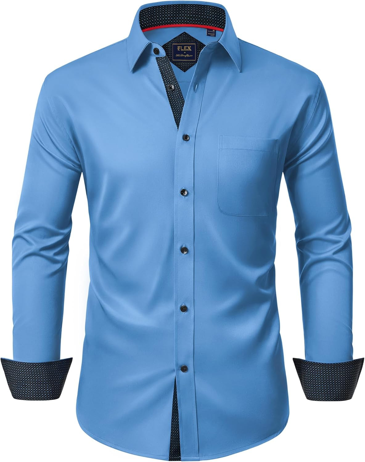 Alimens & Gentle Men'S Dress Shirts Long Sleeve Wrinkle-Free Business Casual Button down Shirt