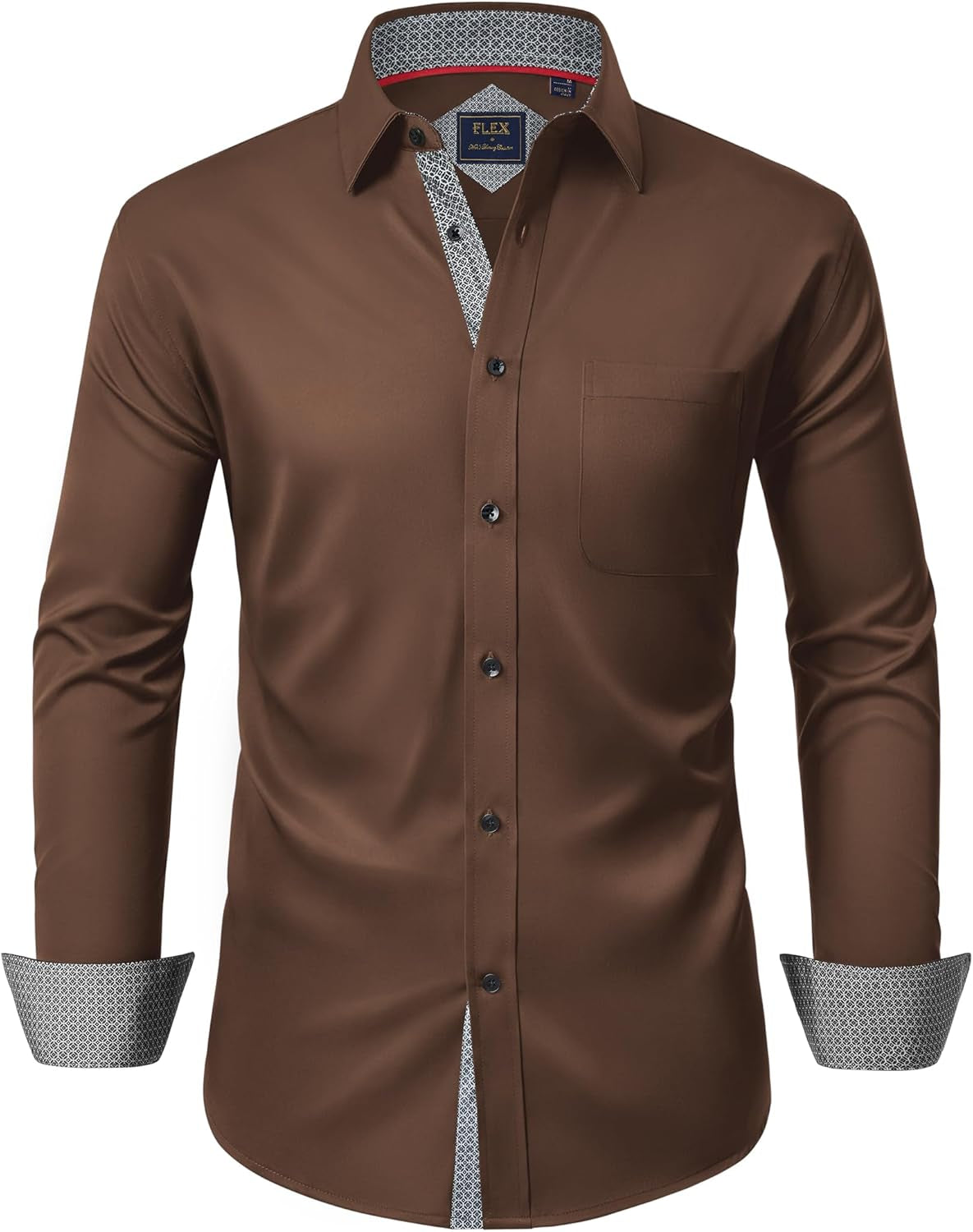 Alimens & Gentle Men'S Dress Shirts Long Sleeve Wrinkle-Free Business Casual Button down Shirt