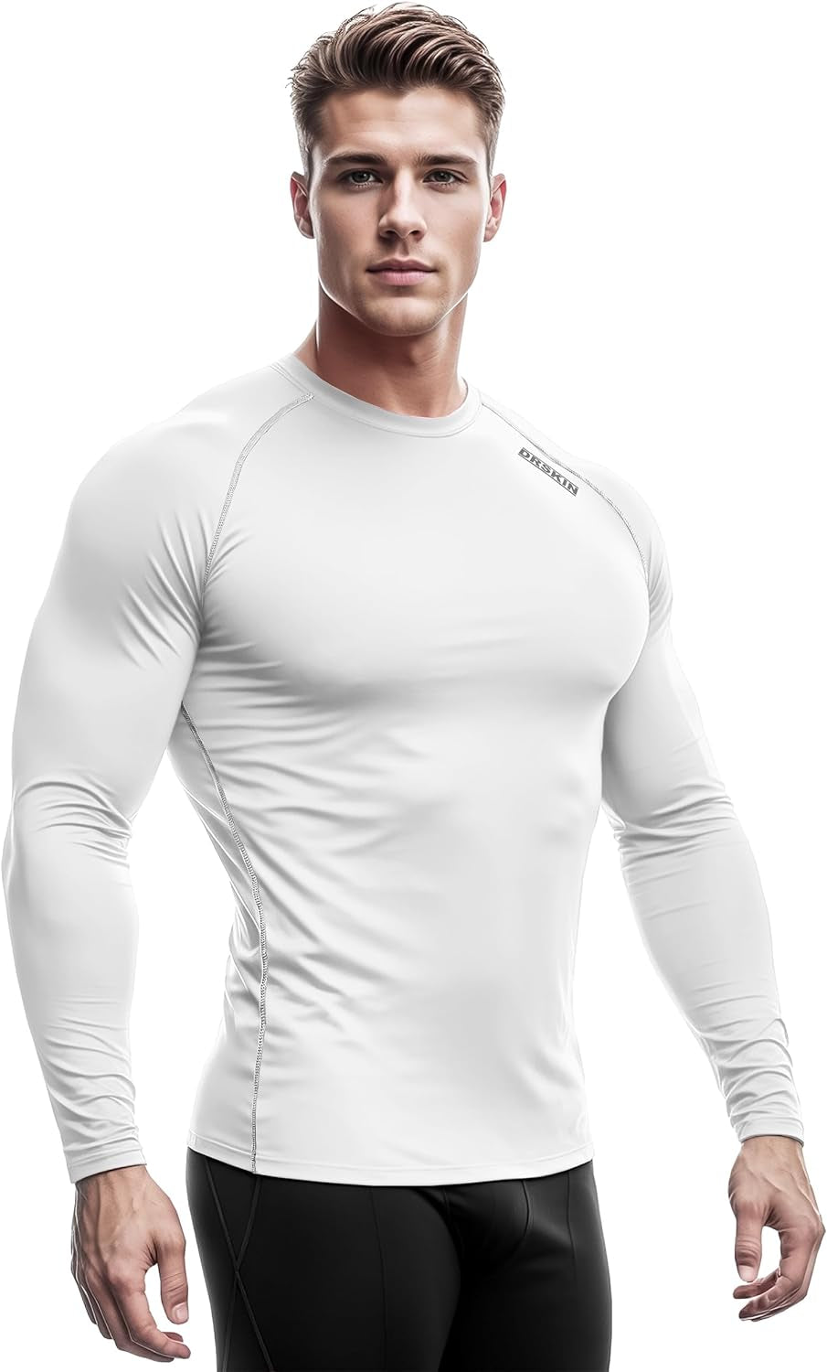 DRSKIN 4, 3, 2 or 1 Pack Men'S Compression Shirts Top Long Sleeve Sports Baselayer Workout Running Athletic Active