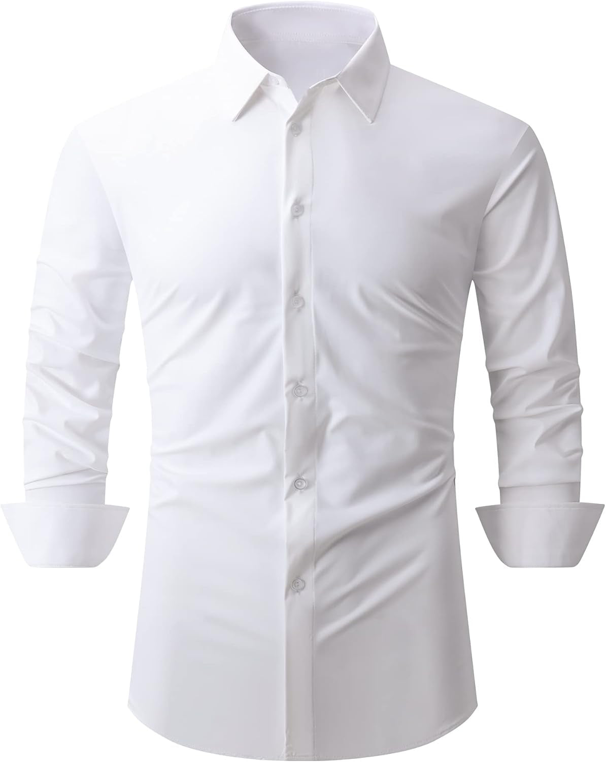 SAMERM Mens Dress Shirt Wrinkle Free Moisture Wicking 4-Way High Stretch Super Soft Casual Button down Shirts