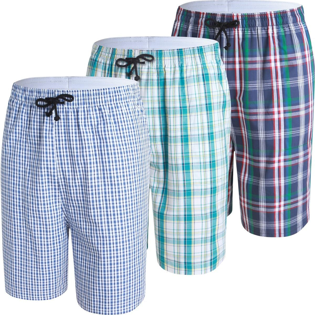 JINSHI Men'S Sleep Shorts Lounge Sleepwear 3PACK