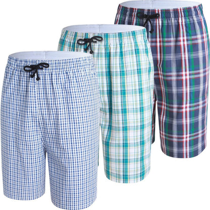 JINSHI Men'S Sleep Shorts Lounge Sleepwear 3PACK