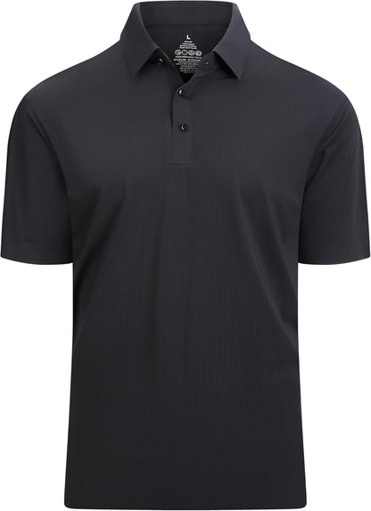 Esabel.C Golf Shirts for Men Dry Fit Performance Short Sleeve Print Moisture Wicking Collared Shirt