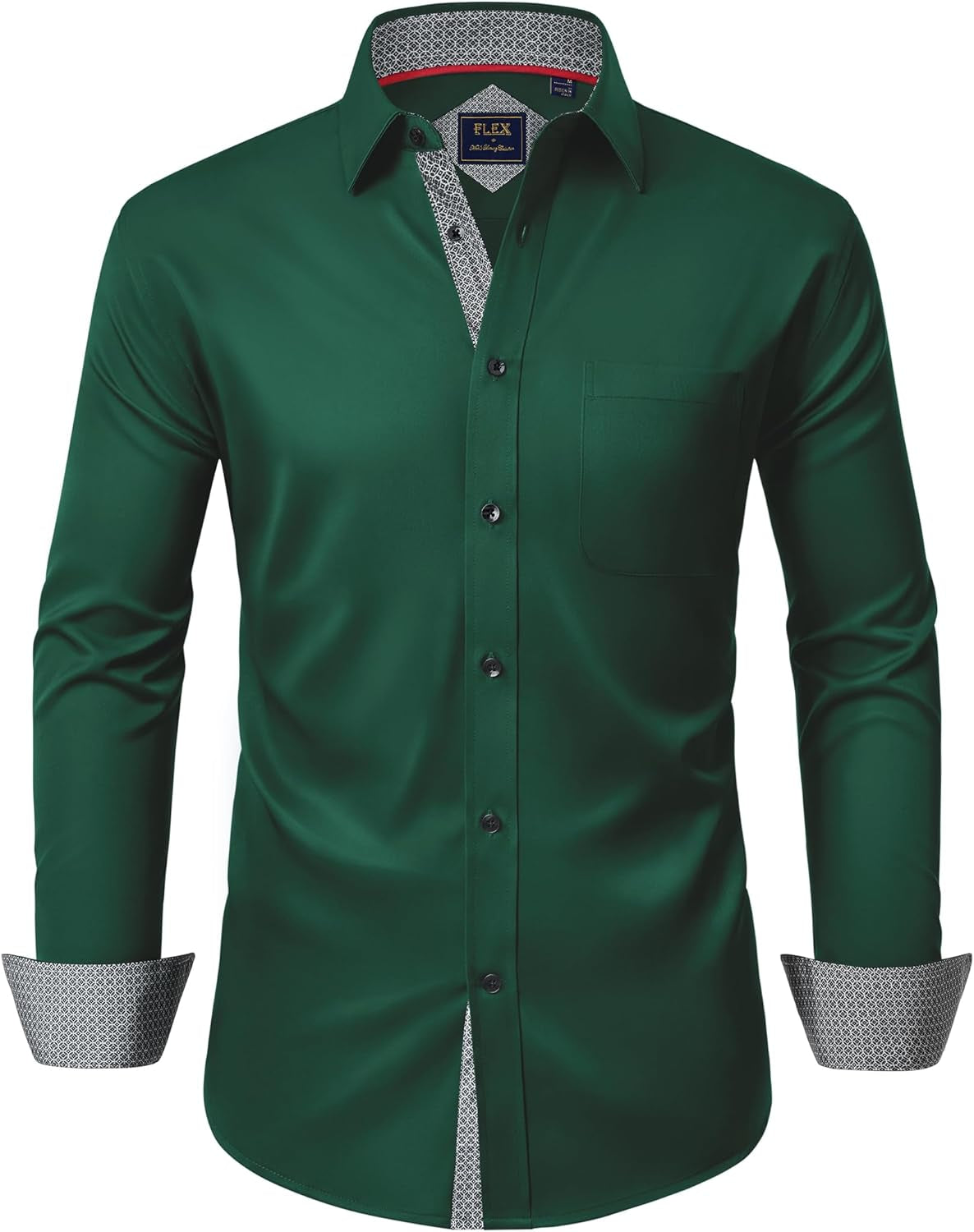 Alimens & Gentle Men'S Dress Shirts Long Sleeve Wrinkle-Free Business Casual Button down Shirt