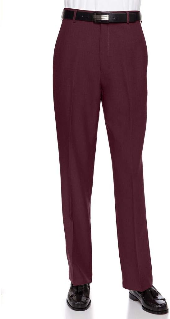 RGM Mens Dress Pants Flat Front - Machine Washable Casual Pants Comfortable for Everyday Wear - Versatile Suit Pant for Work