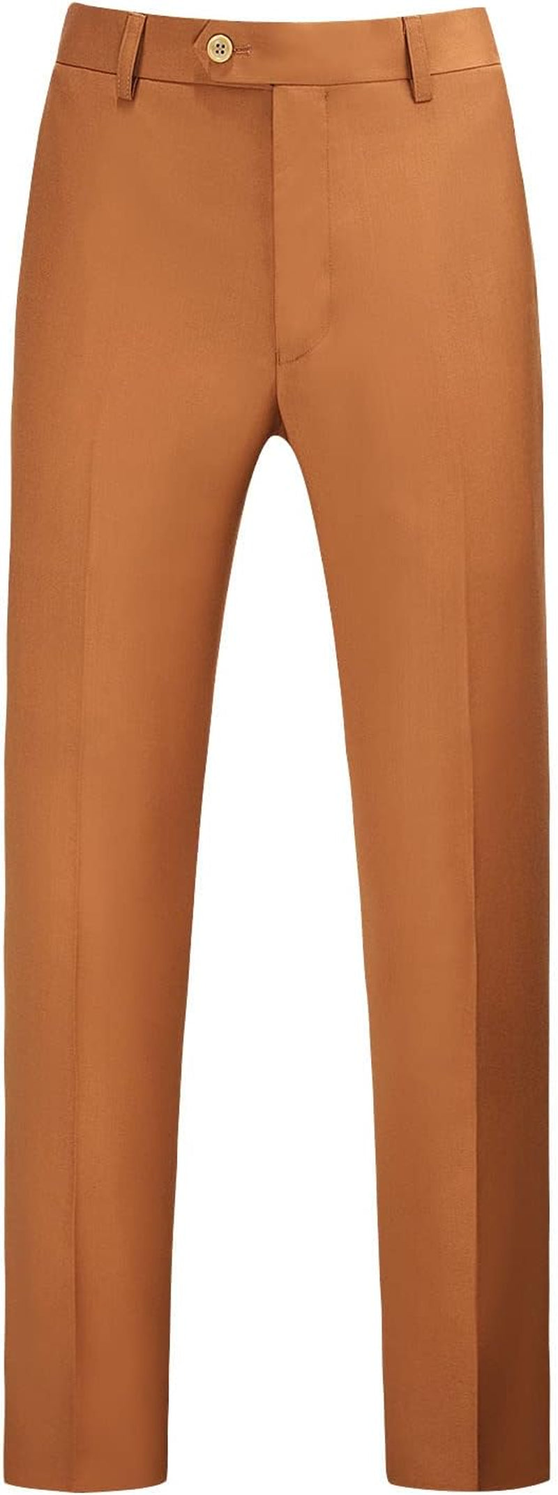 MOGU Mens Front Flat Casual Dress Pants Slim Fit