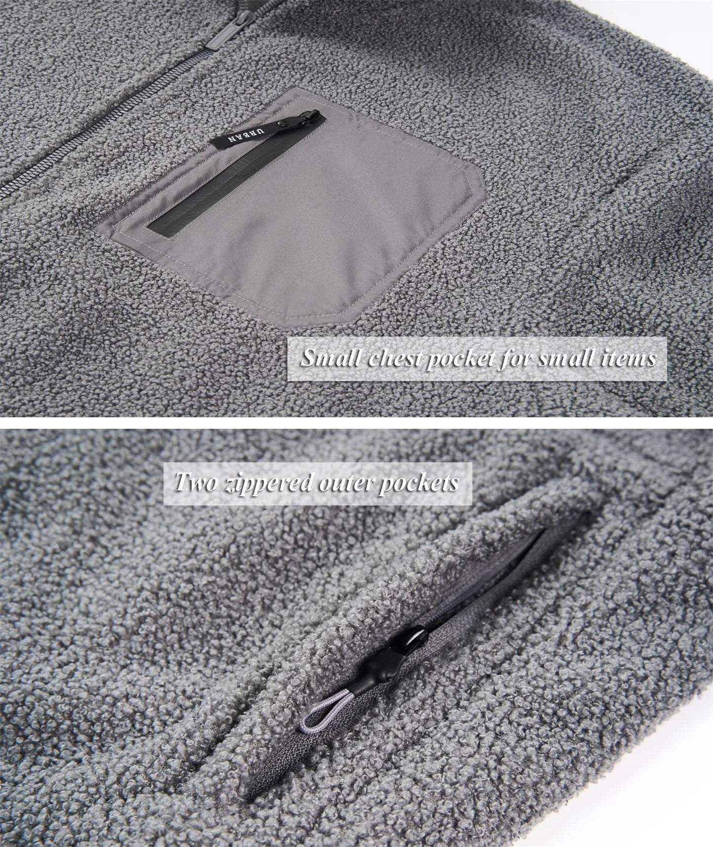 Men'S 220GSM Fleece Jacket, Warm with Pockets, Sizes S-3XL