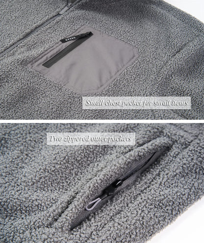 Men'S 220GSM Fleece Jacket, Warm with Pockets, Sizes S-3XL