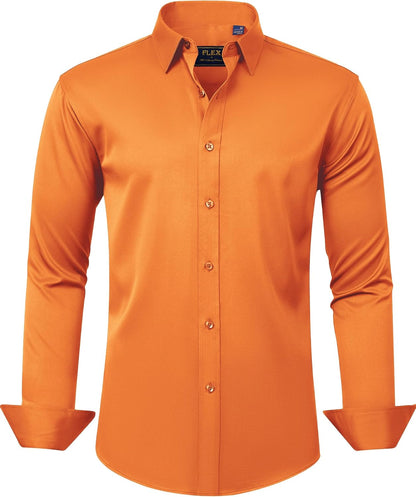 J.VER Men'S Dress Shirts Solid Long Sleeve Stretch Wrinkle-Free Formal Shirt Business Casual Button down Shirts
