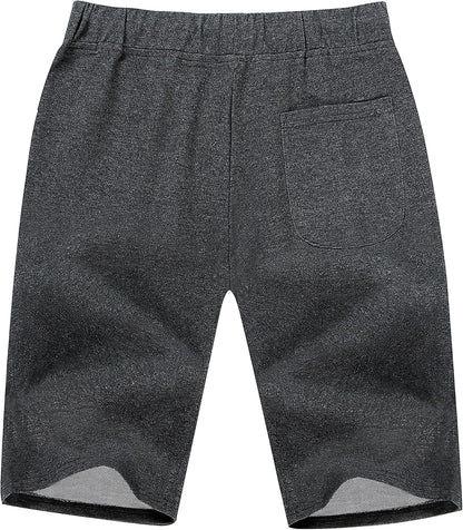 Boisouey Mens Shorts Casual Drawstring Zipper Pockets Elastic Waist