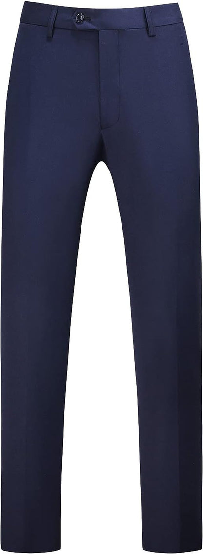 MOGU Mens Front Flat Casual Dress Pants Slim Fit