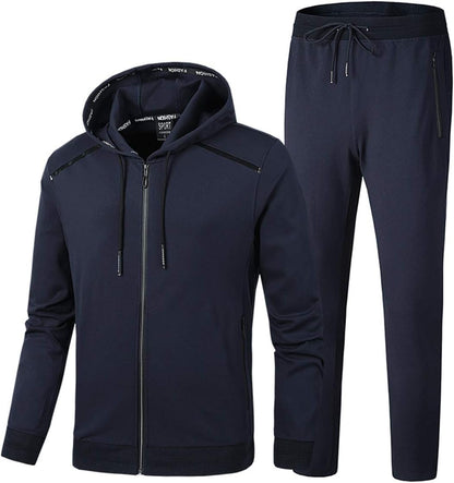 PRIJOUHE Men'S Tracksuit Hooded Fitness Sport Suits Gym Hoodie 2 Piece Hoodies Joggers Sweatpants Sets Gym Jogging Tracksuits