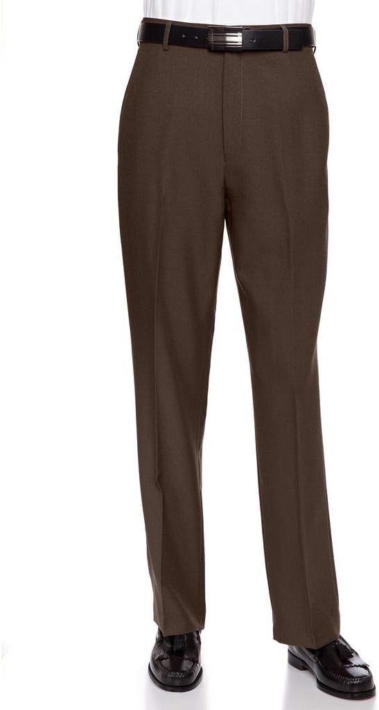 RGM Mens Dress Pants Flat Front - Machine Washable Casual Pants Comfortable for Everyday Wear - Versatile Suit Pant for Work