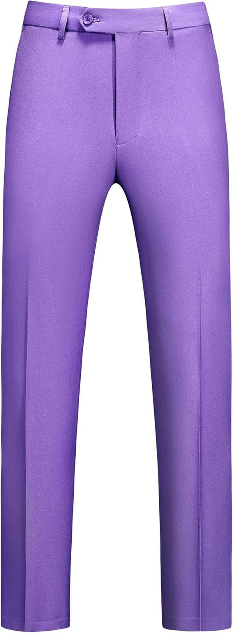 MOGU Mens Front Flat Casual Dress Pants Slim Fit