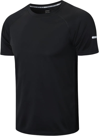 Frueo Men'S 1/3 Pack Workout Shirts Quick Dry Moisture Wicking Short Sleeve Mesh Athletic T-Shirts