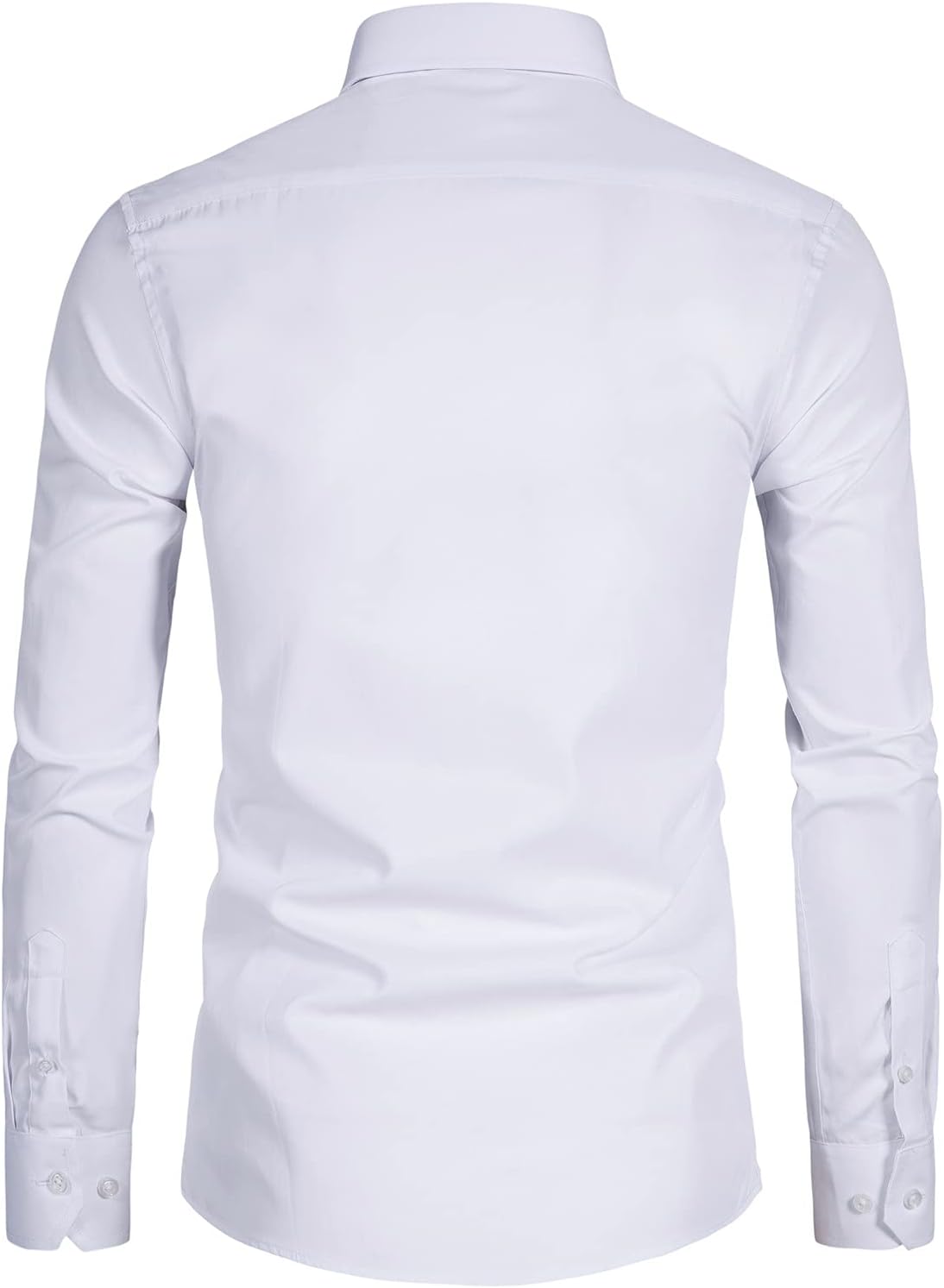 Men'S Long Sleeve Button up Shirts Solid Slim Fit Casual Business Formal Dress Shirt