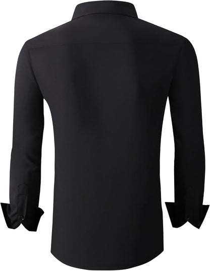 Alex Vando Mens Dress Shirts Regular Fit Long Sleeve Stretch Business Dress Shirts for Men