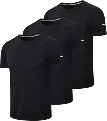 Frueo Men'S 1/3 Pack Workout Shirts Quick Dry Moisture Wicking Short Sleeve Mesh Athletic T-Shirts