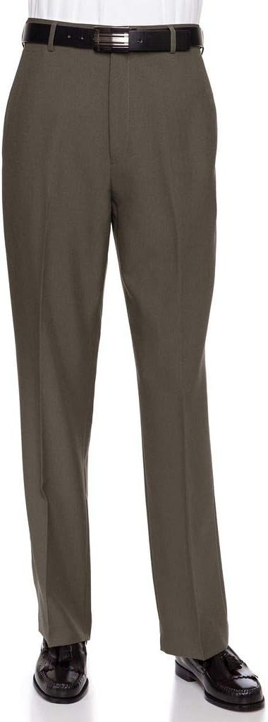 RGM Mens Dress Pants Flat Front - Machine Washable Casual Pants Comfortable for Everyday Wear - Versatile Suit Pant for Work
