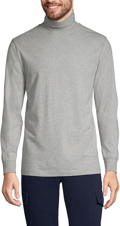 Lands' End Men'S Super-T Cotton-Blend Turtleneck Shirt