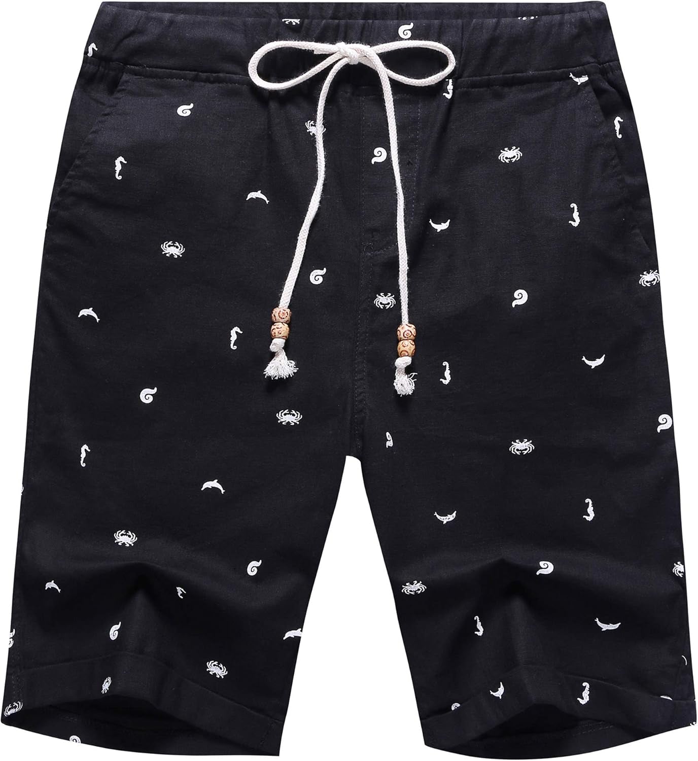 Boisouey Men'S Linen Casual Classic Fit Short Summer Beach Shorts