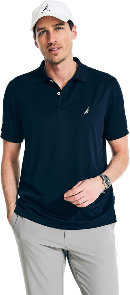 Nautica Men'S Classic Short Sleeve Solid Performance Deck Polo Shirt