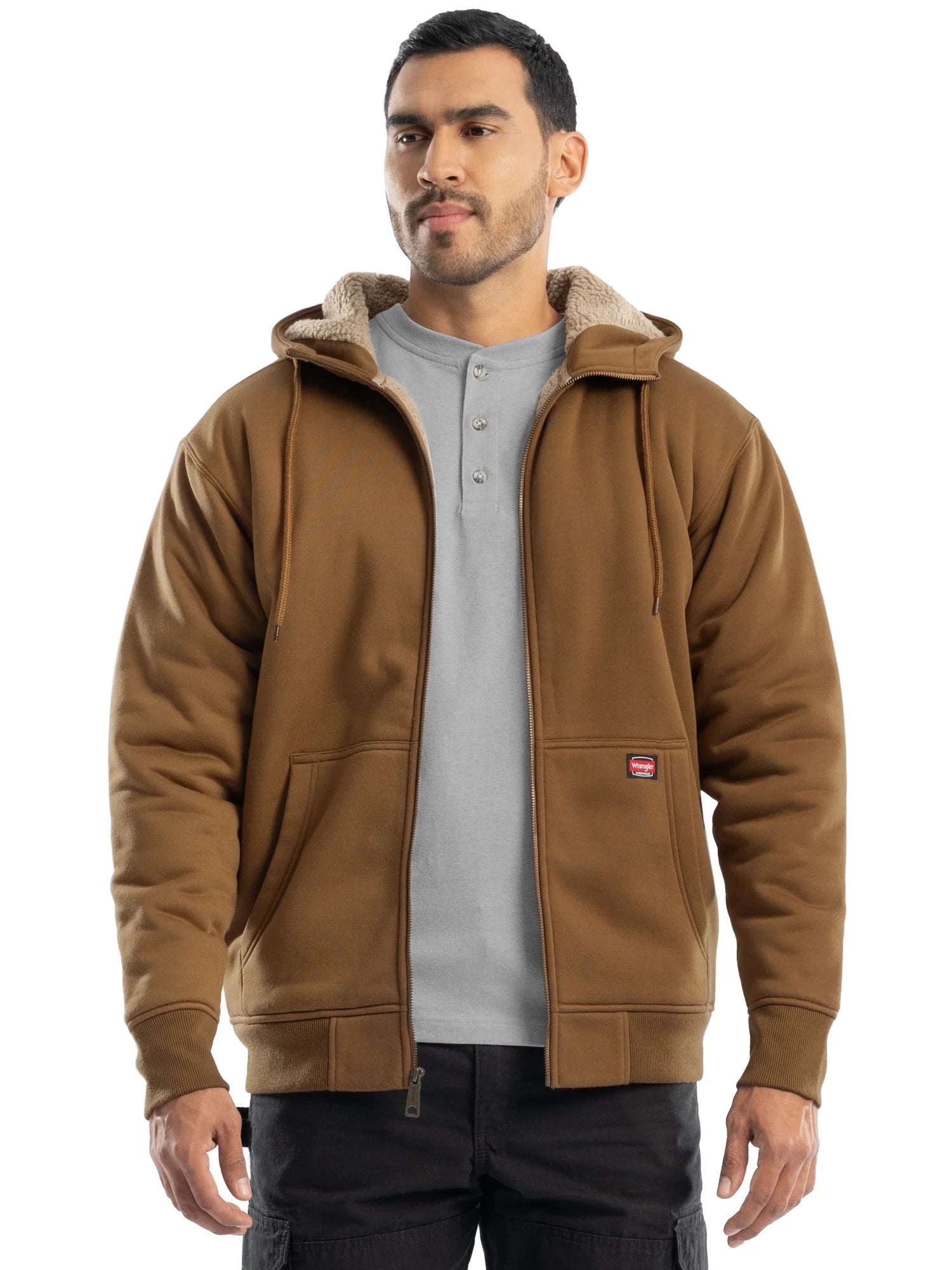 Workwear Men'S Durable Quilted Zip-Up Fleece Hooded Jacket, S-3XL (Men'S and Big Men'S)