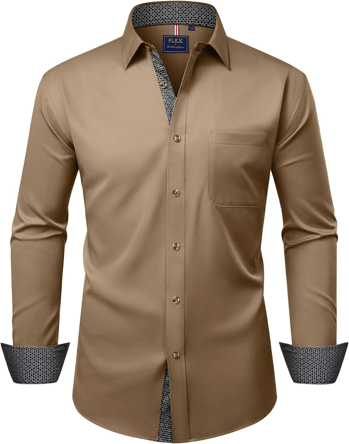 Alimens & Gentle Men'S Dress Shirts Long Sleeve Wrinkle-Free Business Casual Button down Shirt