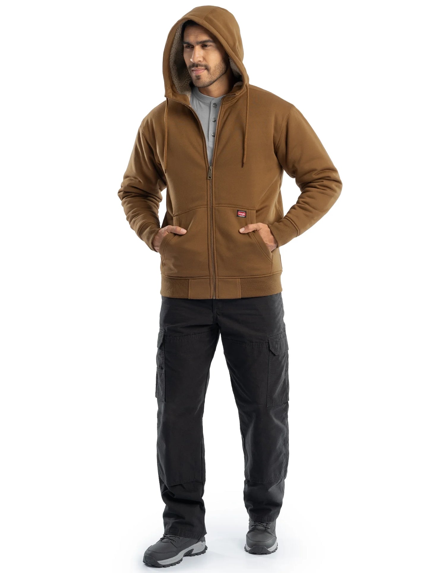 Workwear Men'S Durable Quilted Zip-Up Fleece Hooded Jacket, S-3XL (Men'S and Big Men'S)