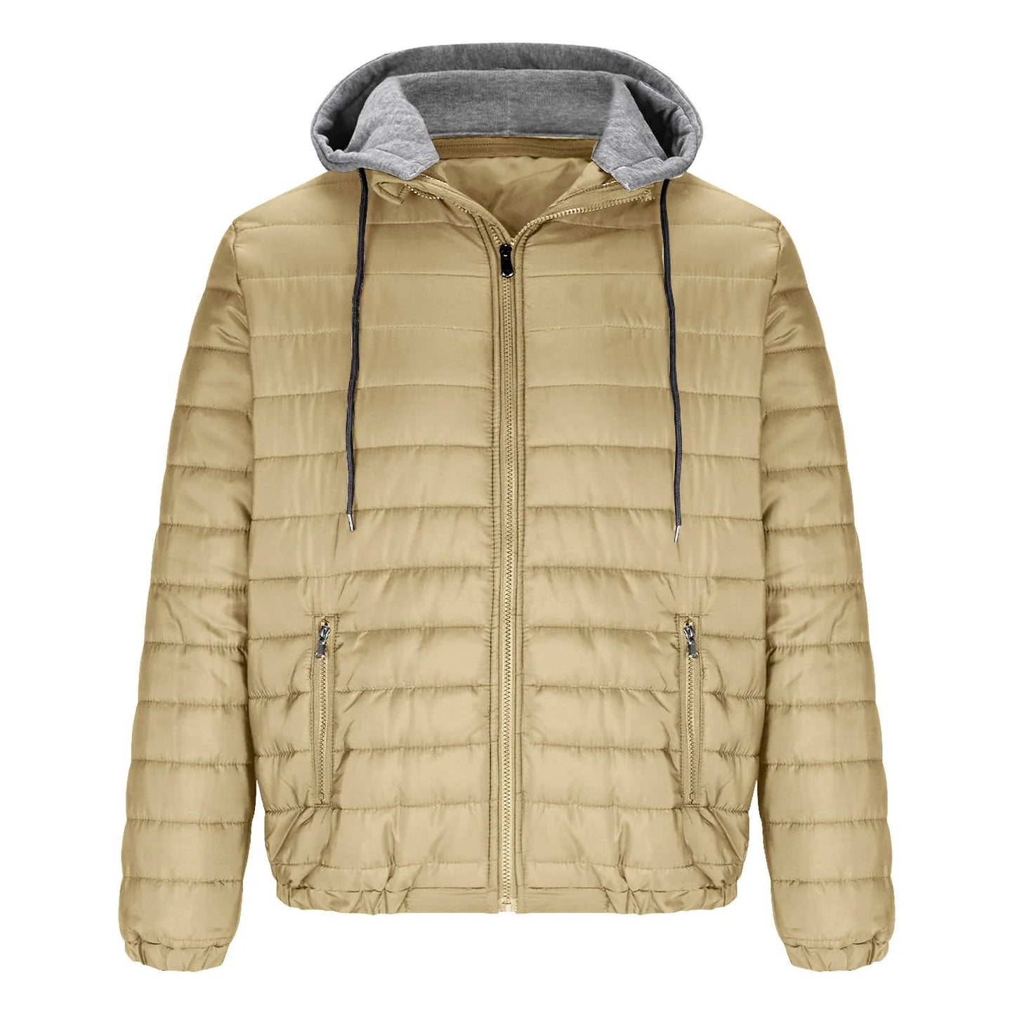 Mens Winter Coats Men'S Solid Color Hooded Jacket Cotton Padded Jacket Fashion Cotton Padded Jacket Men'S Warm Cotton Padded Jacket