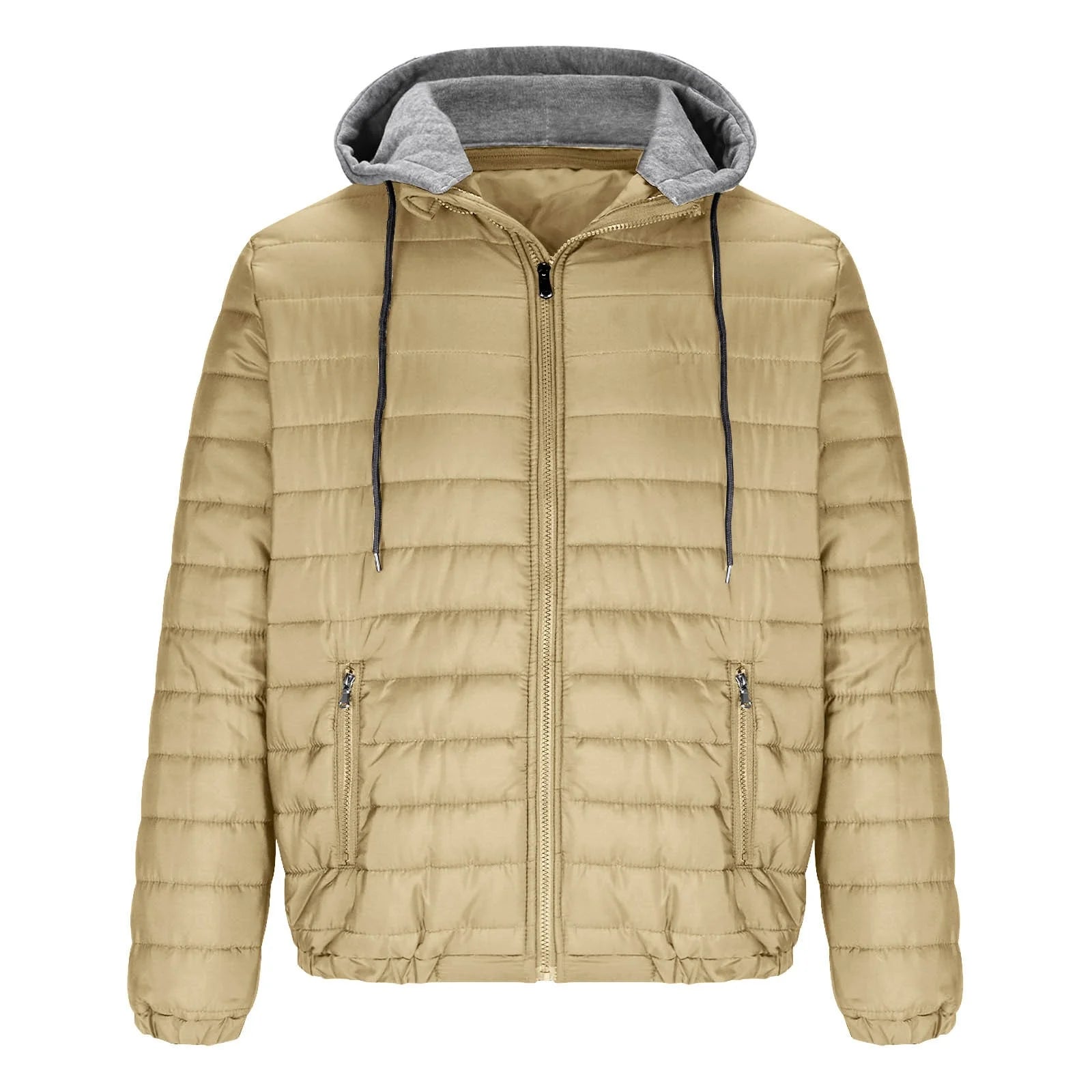 Mens Winter Coats Men'S Solid Color Hooded Jacket Cotton Padded Jacket Fashion Cotton Padded Jacket Men'S Warm Cotton Padded Jacket