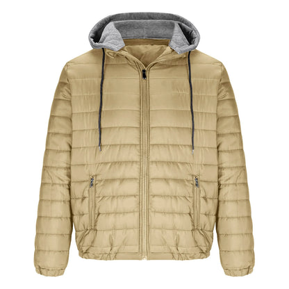 Mens Winter Coats Men'S Solid Color Hooded Jacket Cotton Padded Jacket Fashion Cotton Padded Jacket Men'S Warm Cotton Padded Jacket