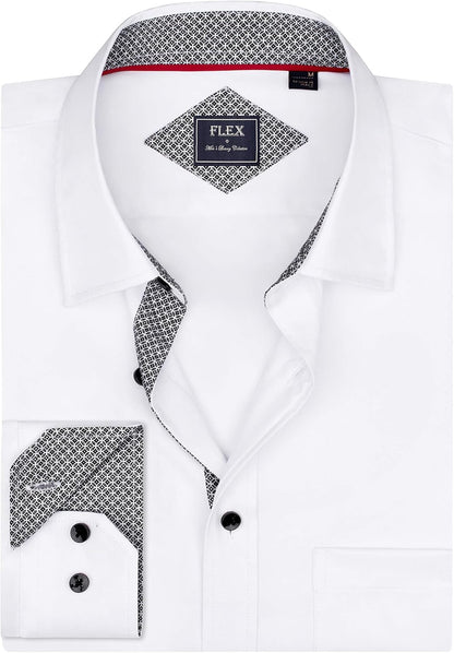 Alimens & Gentle Men'S Dress Shirts Long Sleeve Wrinkle-Free Business Casual Button down Shirt