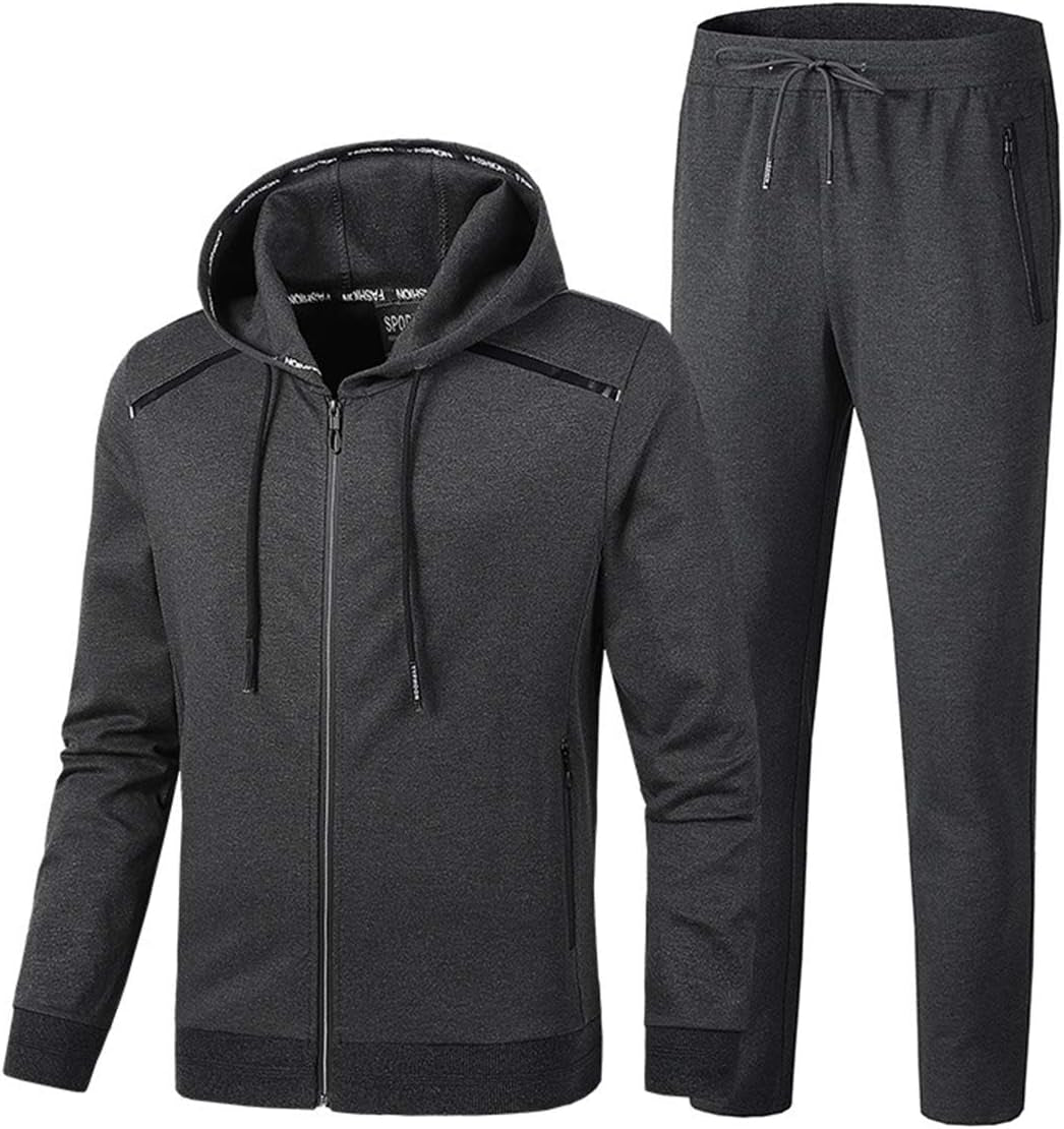 PRIJOUHE Men'S Tracksuit Hooded Fitness Sport Suits Gym Hoodie 2 Piece Hoodies Joggers Sweatpants Sets Gym Jogging Tracksuits