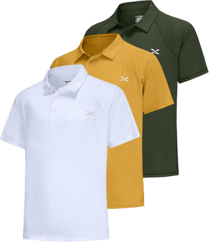 MOHEEN Men'S Moisture Wicking Short Sleeve Polo Shirts UPF 50+ Lightweight Performance Golf Shirts M-6XL